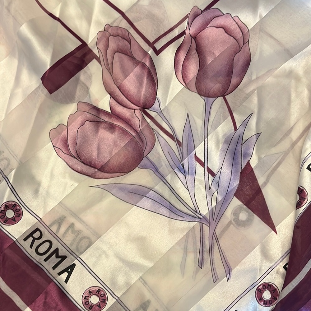 Vintage Roma Scarf  Tulips design